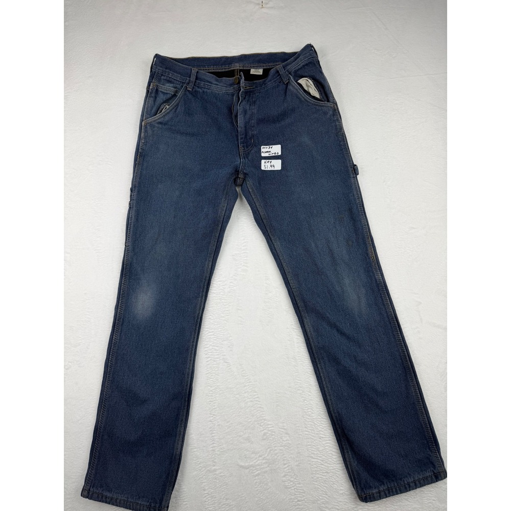 Key Industries Mens Fleece Lined Carpenter Jeans Blue Fade 34x34 Workwear